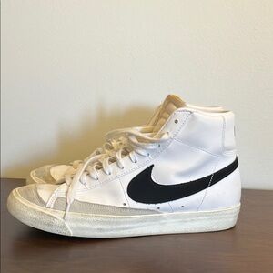 Nike White and Black High-Top Sneakers